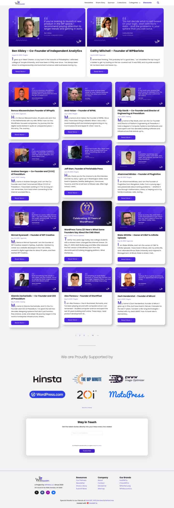 WP Founders Home Screenshot