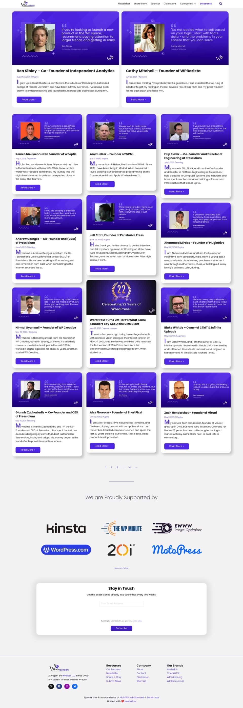 WP Founders Home Screenshot