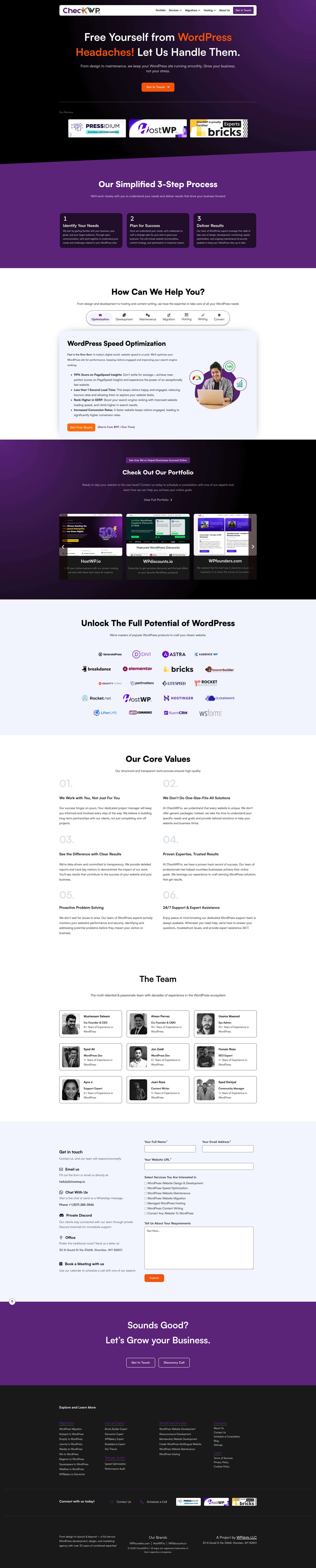 Check In Homepage Check WP Homepage - Built With Bricks