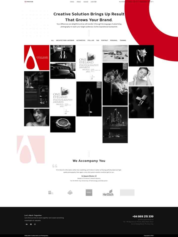 Pixelhub Homepage Screenshot