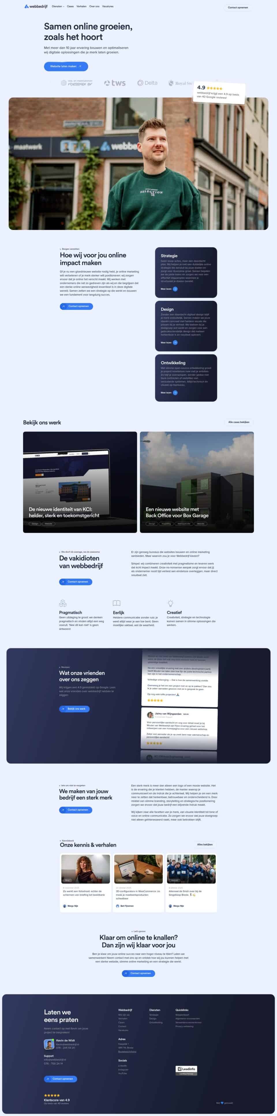 Webbedrijf Homepage Screenshot