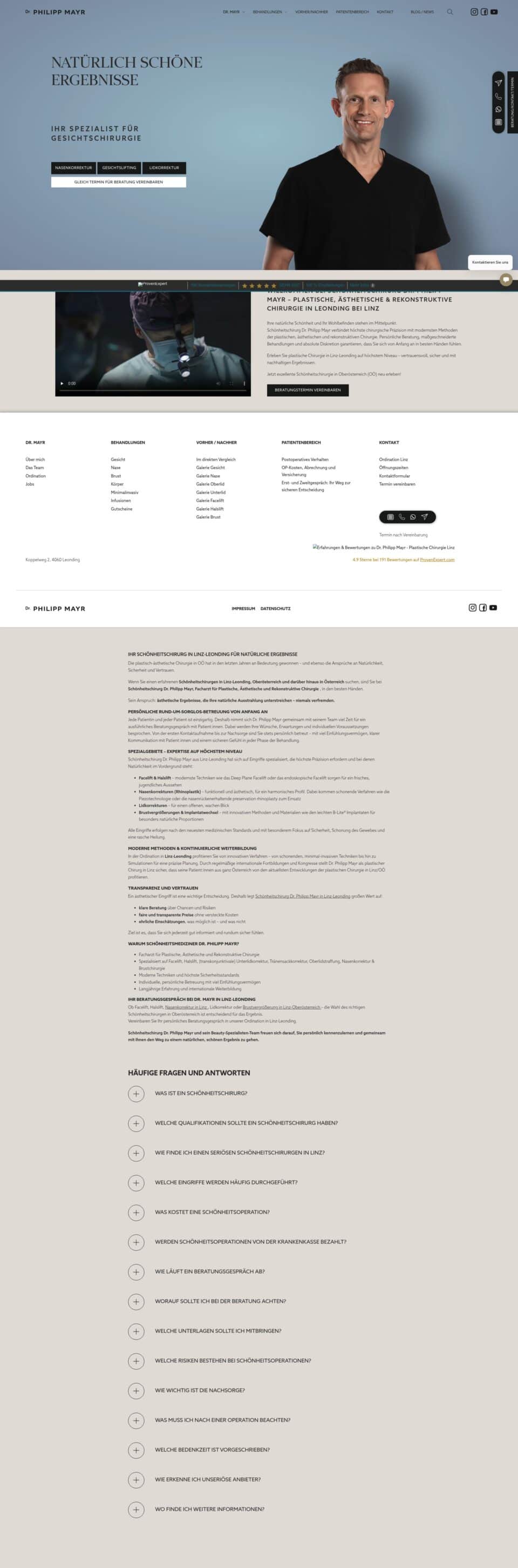 Plastischechirurgie Homepage Screenshot